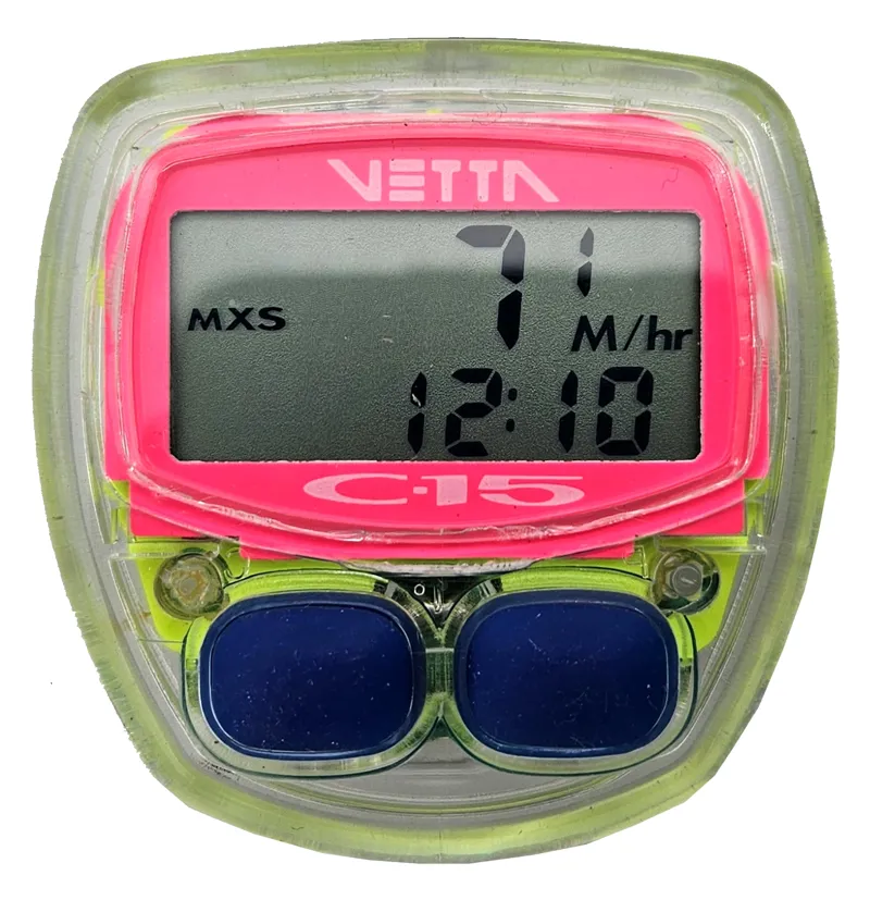 Vetta C15 Wired Cycle Computer in Clear Transparent Retro NOS