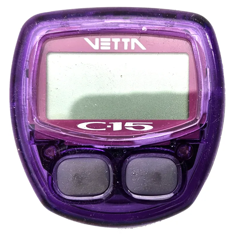 Vetta C15 Wired Cycle Computer in Transparent Purple Retro NOS