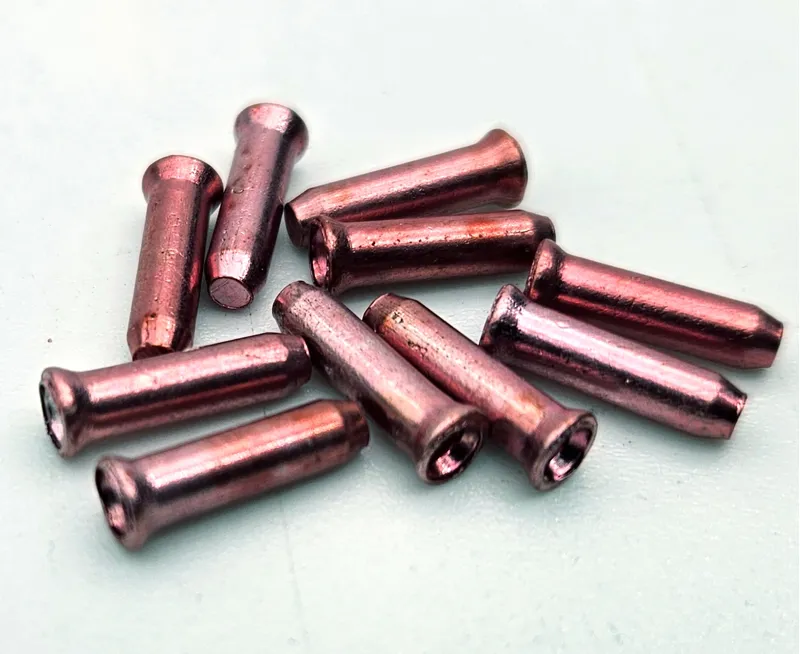 Anodised Pale Pink Wire End Cover Crimp Pack of 10