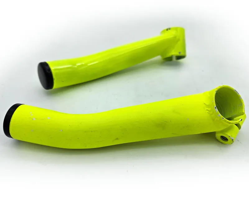Steel Ski Bend Handlebar Bar End Extension in Flo Yellow Shop Soiled-1