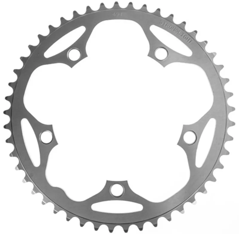 Stronglight Dural 5 Bolt 130mm BCD for 8/9/10spd 49t Chainring in Silver