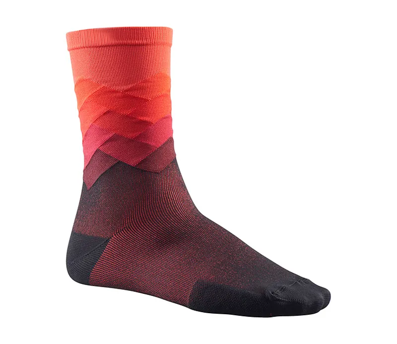 Mavic Cosmic Graphic Sock in Fiery Red size Small 35-38