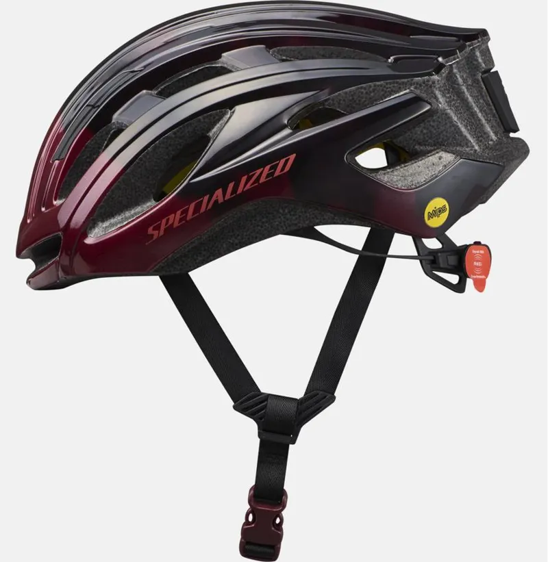Specialized Propero III MIPS Road Helmet with ANGI in Maroon/ Black size Medium-4