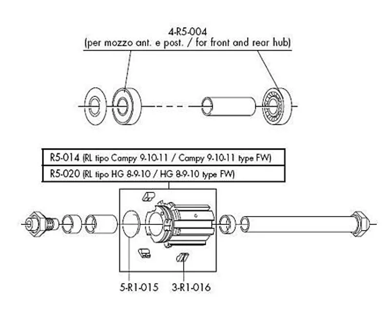 Fulcrum Shimano Freehub Body for Racing 5 and 7 and Red Wind Non XLR-1