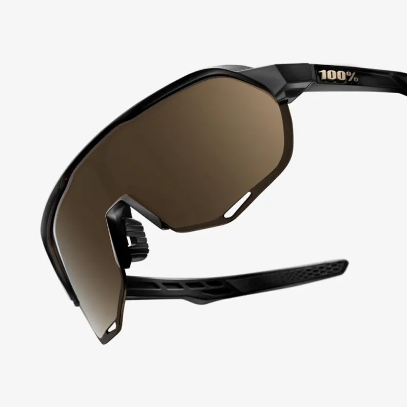 100 Percent S2 Gold Lens Sunglasses in Black-2
