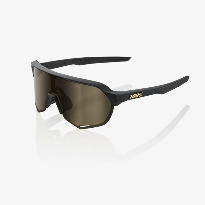 100 Percent S2 Gold Lens Sunglasses in Black