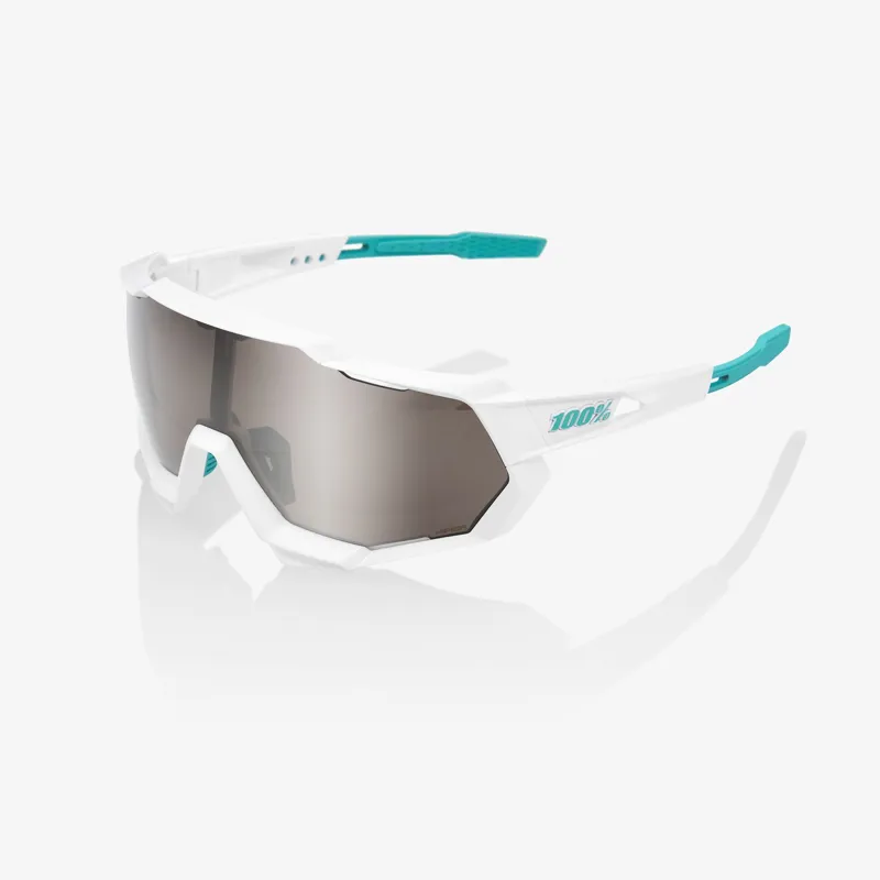 100percent Speedtrap Bora hansgrohe Team White with HiPER Silver Mirror Lens