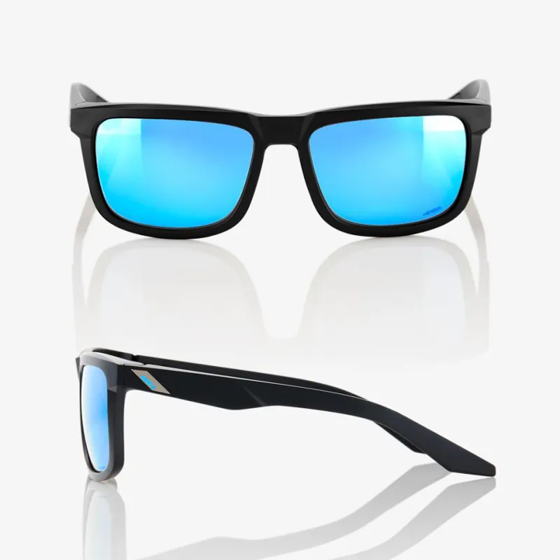 100 Percent Blake Blue Mirror Lens Sunglasses in Black-1