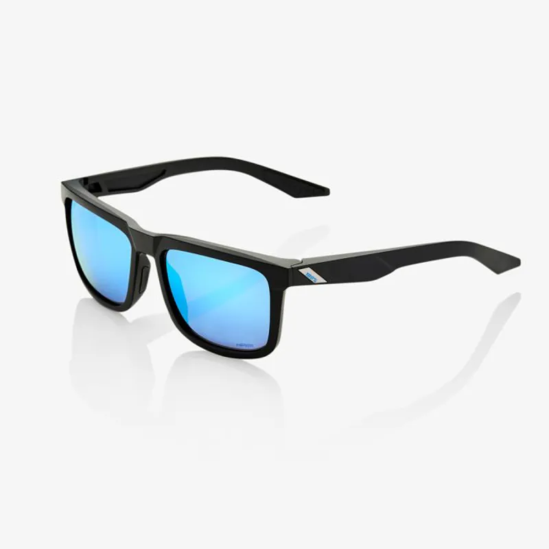 100 Percent Blake Blue Mirror Lens Sunglasses in Black