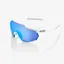 100percent RACETRAP in Matte White Frame with HiPER Blue Multilayer Mirror Lens