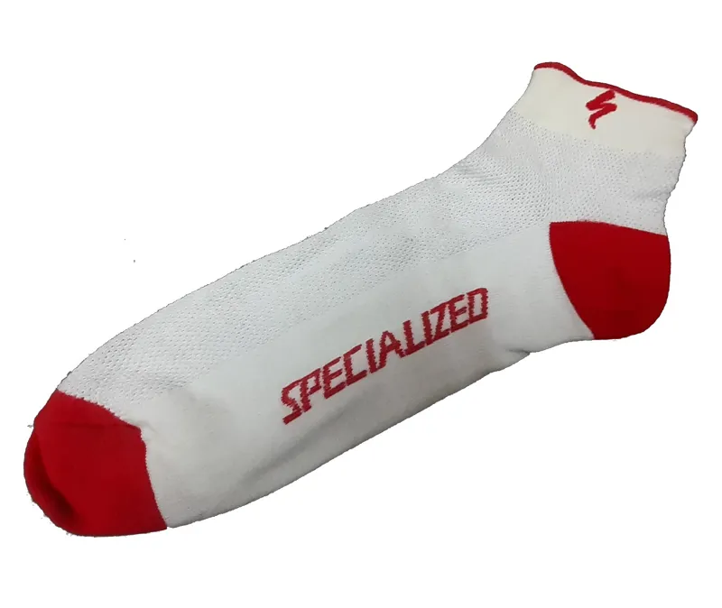  Specialized Lo Team Racing Socks in White / Red  Size XL 46plus Shop Soiled