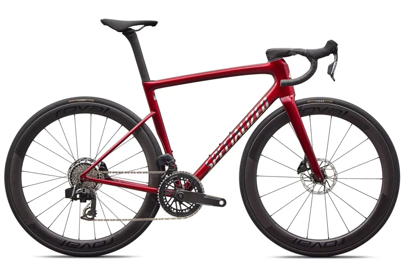 Specialized Tarmac SL8 Pro with SRAM Force AXS in Gloss Red Sky / Chrome