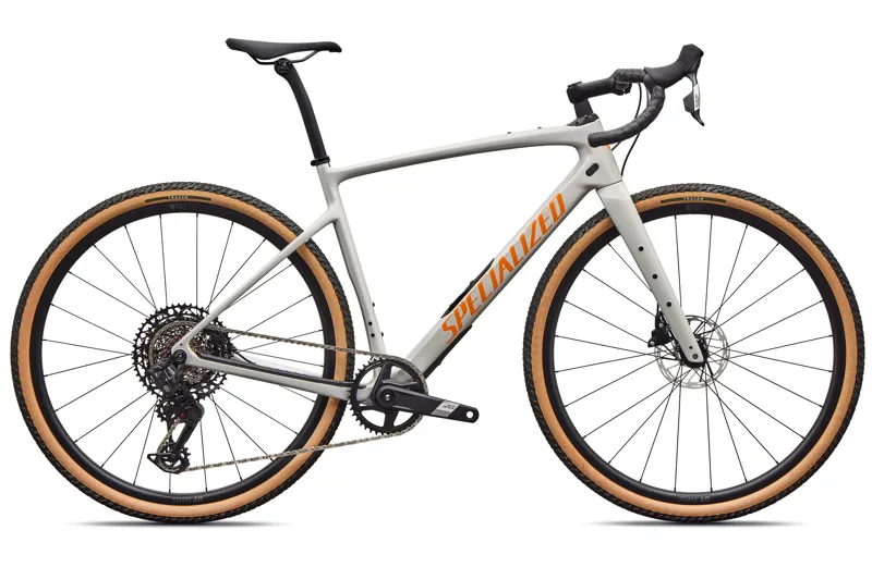 Specialized Diverge 4 Comp Carbon with Sram Apex AXS in  Dolomite/Orange Zest