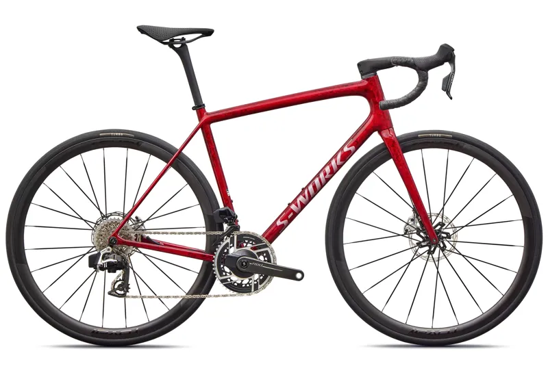 Specialized S-Works Aethos 2 with Sram Red AXS in Red and Sandstone Base