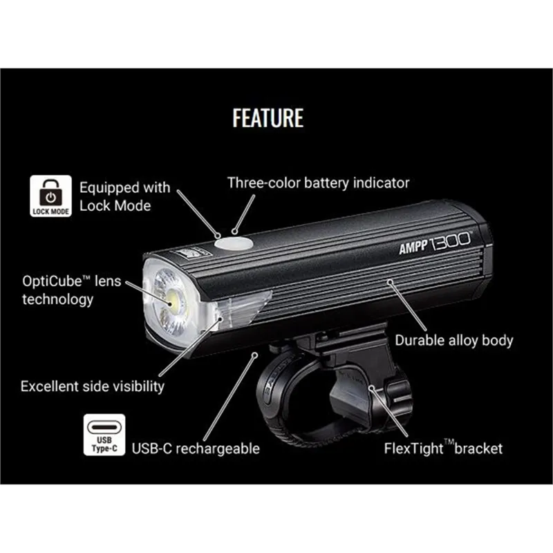 CatEye AMPP 1300 Front Bike Light with USB-C-4