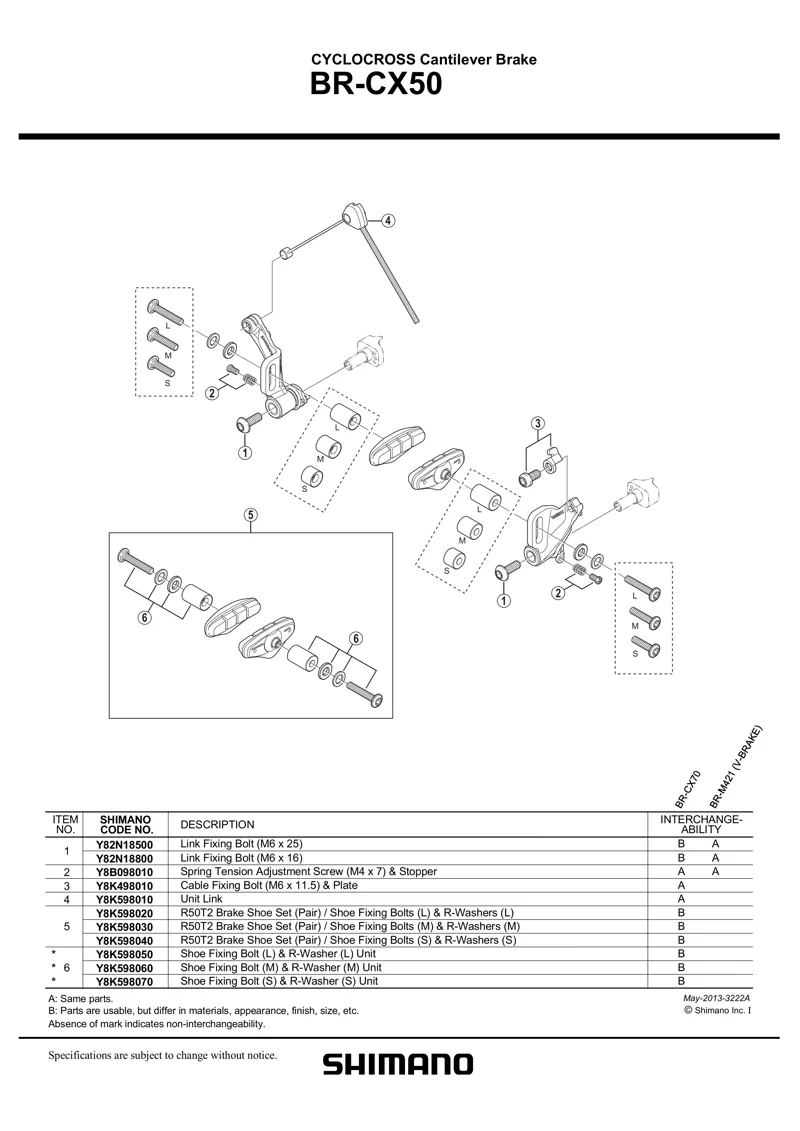 Shimano CX70 Cantilever Link Wire Straddle Bridge-1