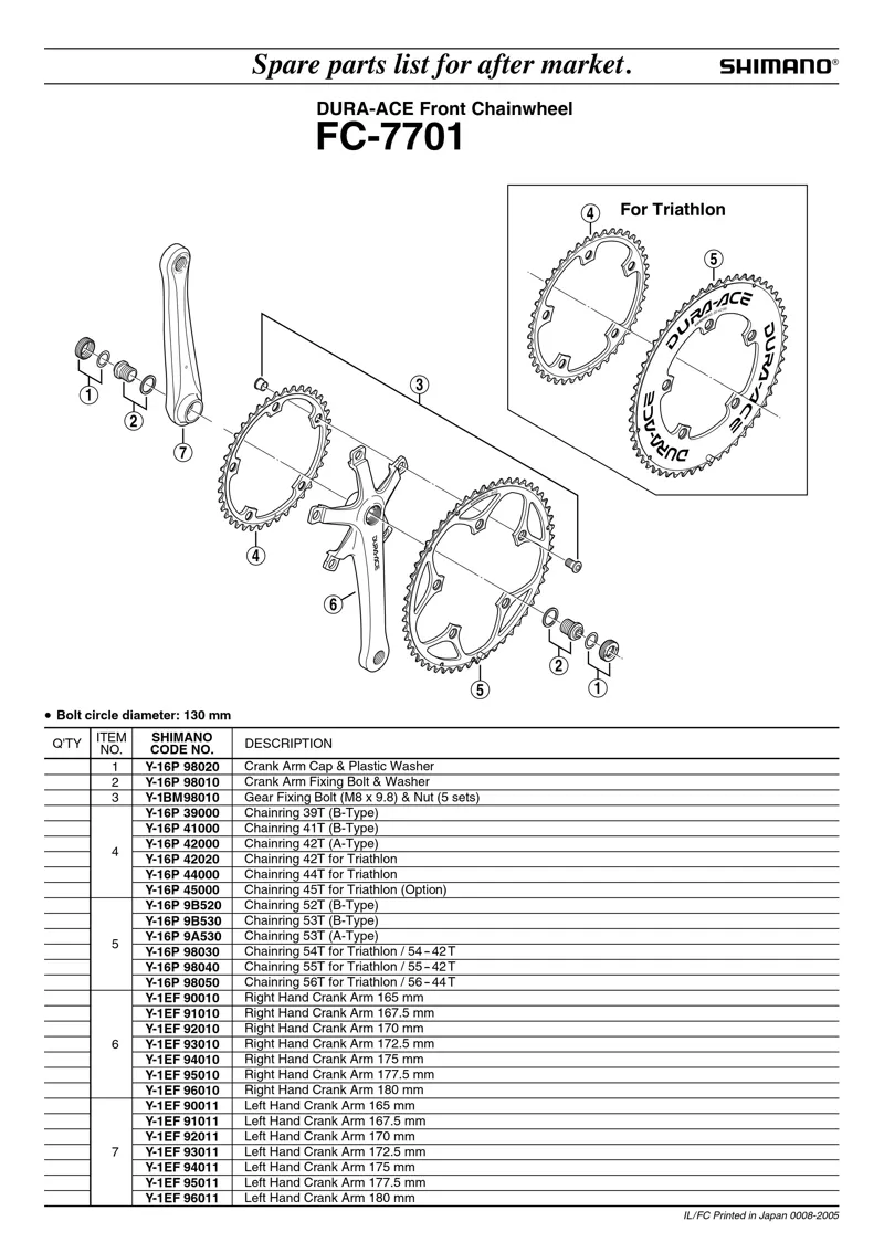 Shimano Dura-Ace 7701 Octalink 172.5mm Crank Arms in Silver NOS Missing Rings-3