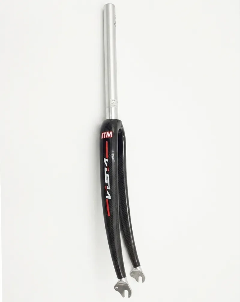 ITM Visia Carbon 1 1/8 Inch Threadless Road Forks in Gloss Carbon Weave Shop Soiled-1