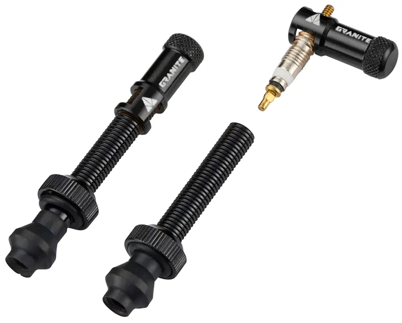 Granite 44mm Tubeless Valve with Removal Tool Cap in Black