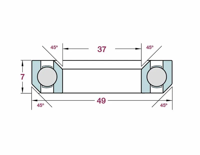 Enduro 440C Stainless Steel 49mm Headset Bearing-1