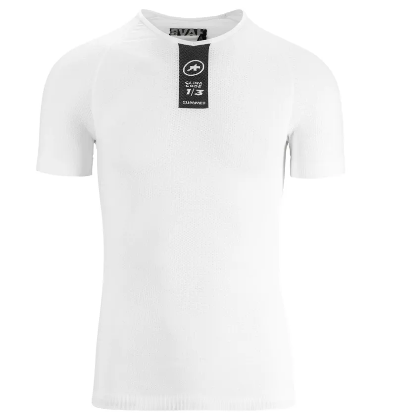 Assos Skinfoil Short Sleeve Summer Base Layer in Holy White size XS-S