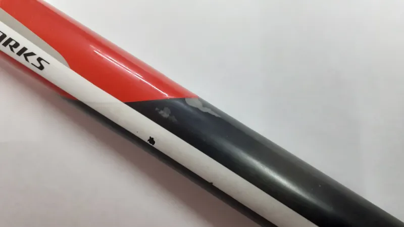 Specialized Pro Road Carbon 2-Bolt Seatpost in Red White Shop Soiled-1
