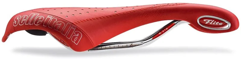 Selle Italia Flite Genuine GEl Ti 316 Saddle in Red NOS-1