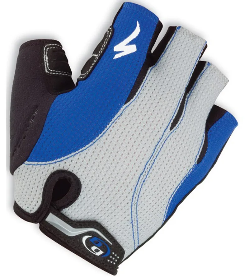 Specialized Body Geometry Gel Short Finger Glove in Silver/Blue Size Small