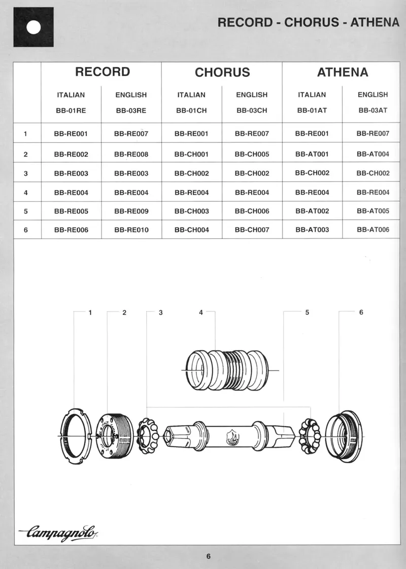 Campagnolo Record BB-03RE English Thread 111mm Square Taper Loose Ball Bottom Bracket-9