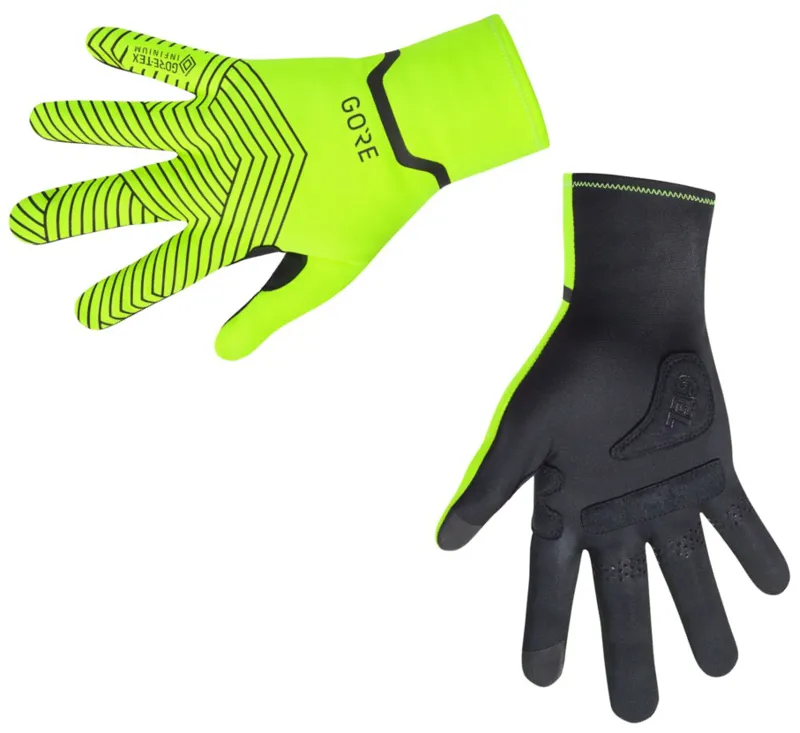 GoreWear C3 Windstopper Stretch Mid Gloves in Neon Yellow/Black-1