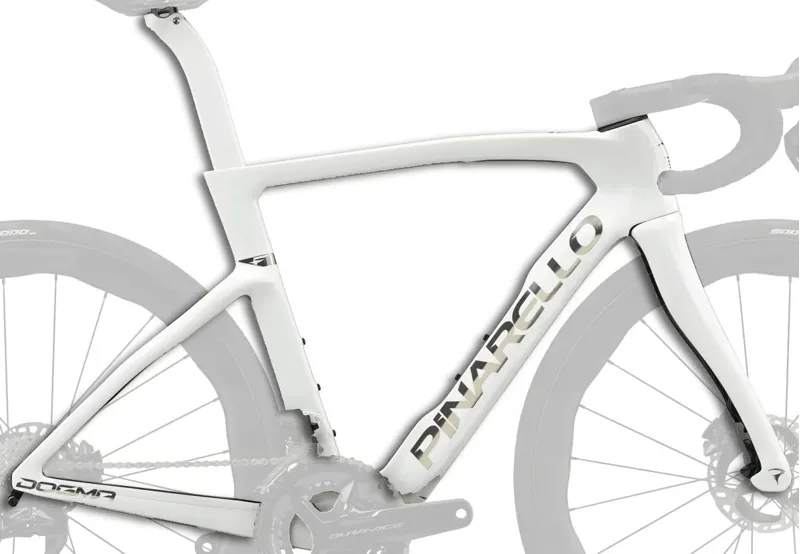 Pinarello Dogma F Disc Frame in G113 Edge Crystal White