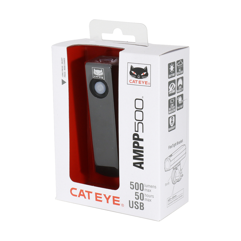 Cateye HL-EL085RC AMPP500 USB Front Light in Black-1