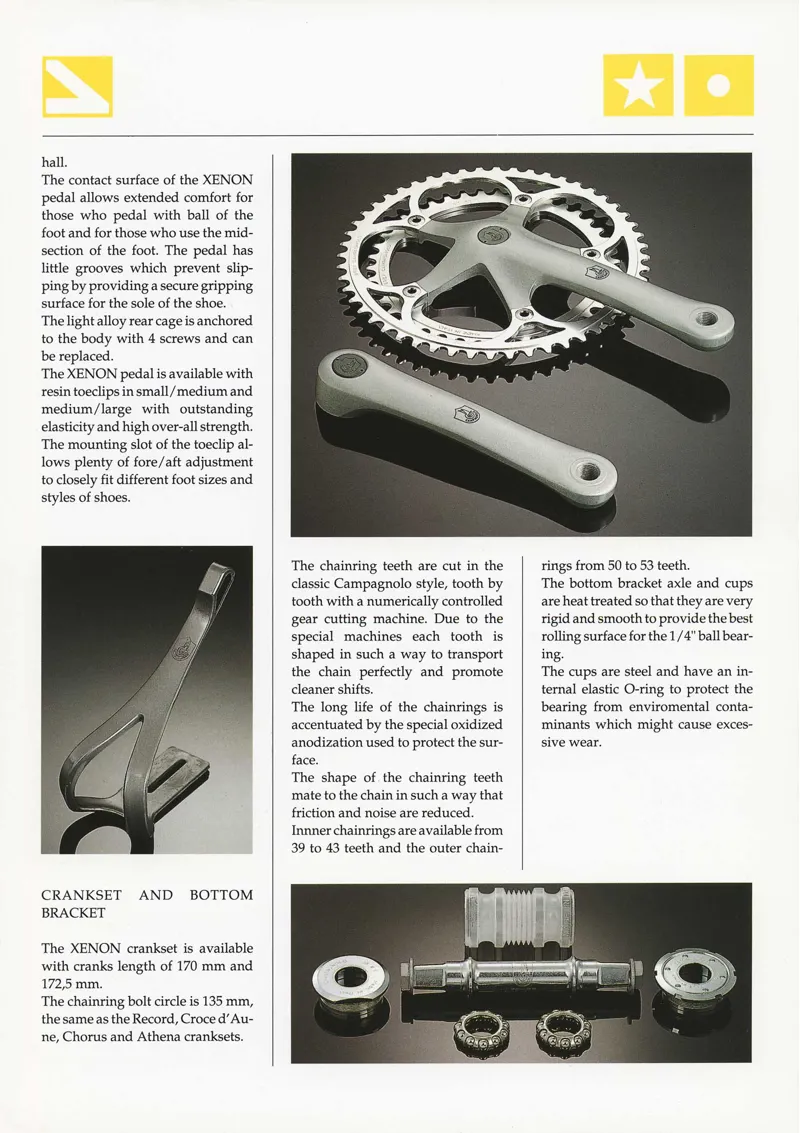 Campagnolo Xenon 170mm 52/42T Chainset in Grey NOS 1988-3