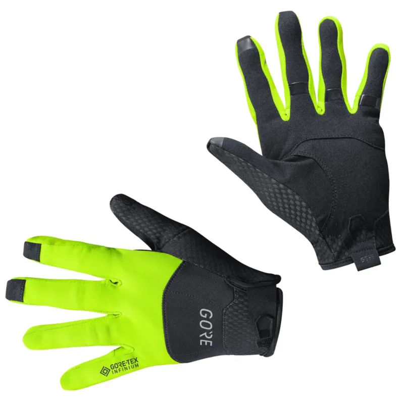 GoreWear C5 Windstopper Gloves in Black/Neon Yellow-1