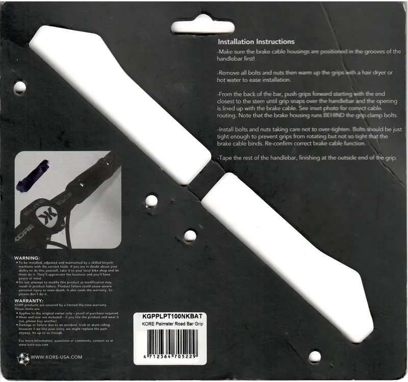 Kore Palmster Road Bike Drop Bar Top Grips in Black-4