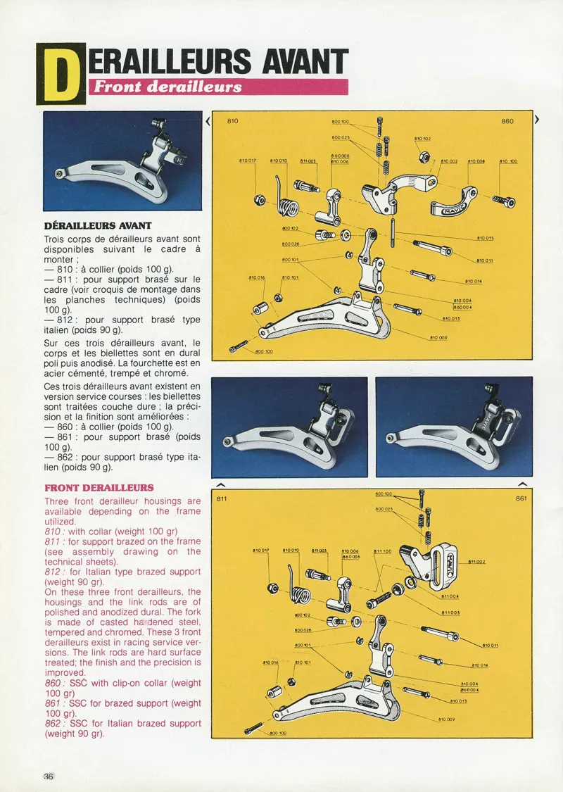 Mavic 860 SSC 28.6mm Front Derailleur in Black/Silver-2