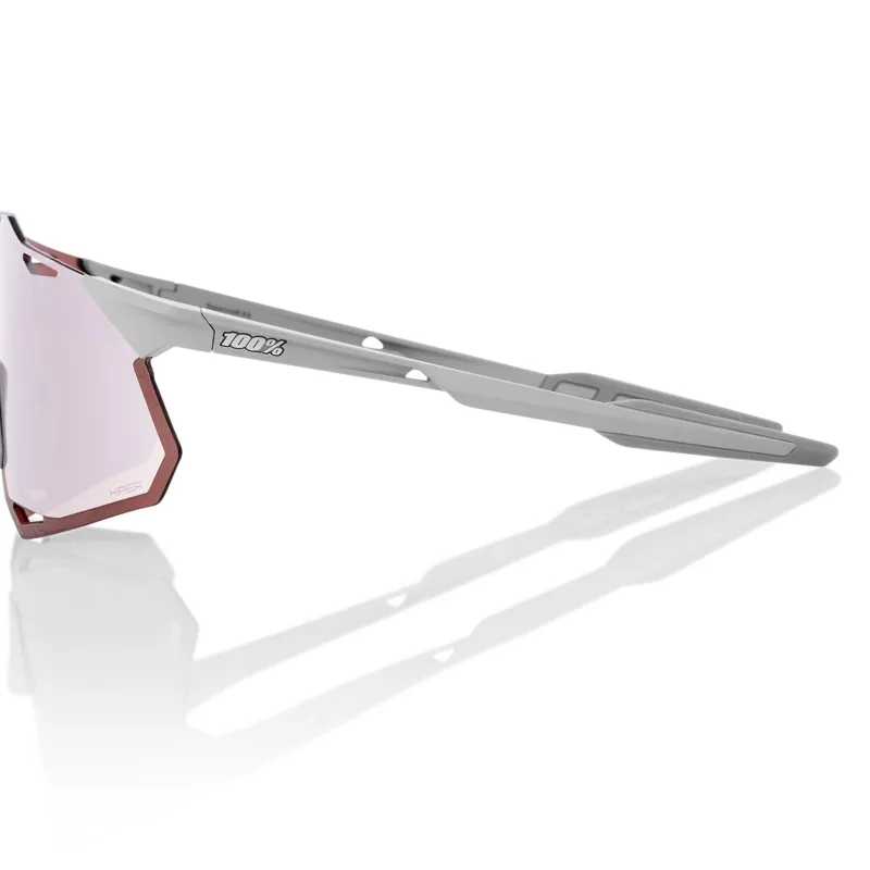 100Percent Hypercraft XS in Soft Tact Stone Grey with HiPER Crimson Silver Lens-2