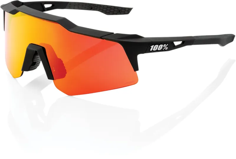 100percent Speedcraft XS in Soft Tact Black with HiPer Red Mirror Lens