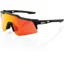 100percent Speedcraft XS in Soft Tact Black with HiPer Red Mirror Lens