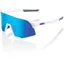 100Percent S3 in Matt White with Hiper Blue Mirror Lens