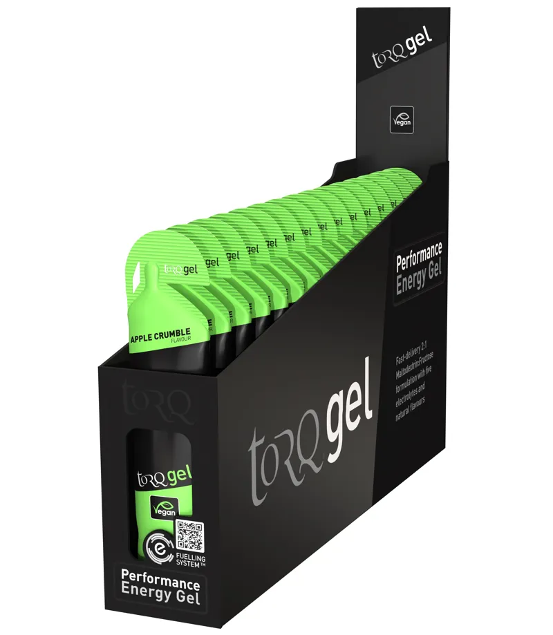 Torq Apple Crumble Flavour Energy Gels in a Box of 15