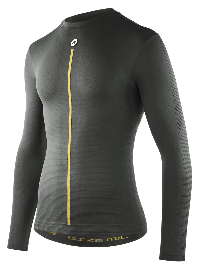 Assos P1 Spring Fall Long Sleeve Base Layer in Anthracite Grey-2