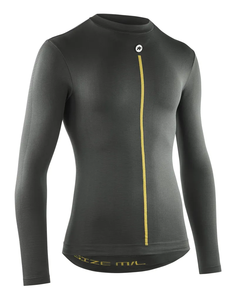 Assos P1 Spring Fall Long Sleeve Base Layer in Anthracite Grey-1
