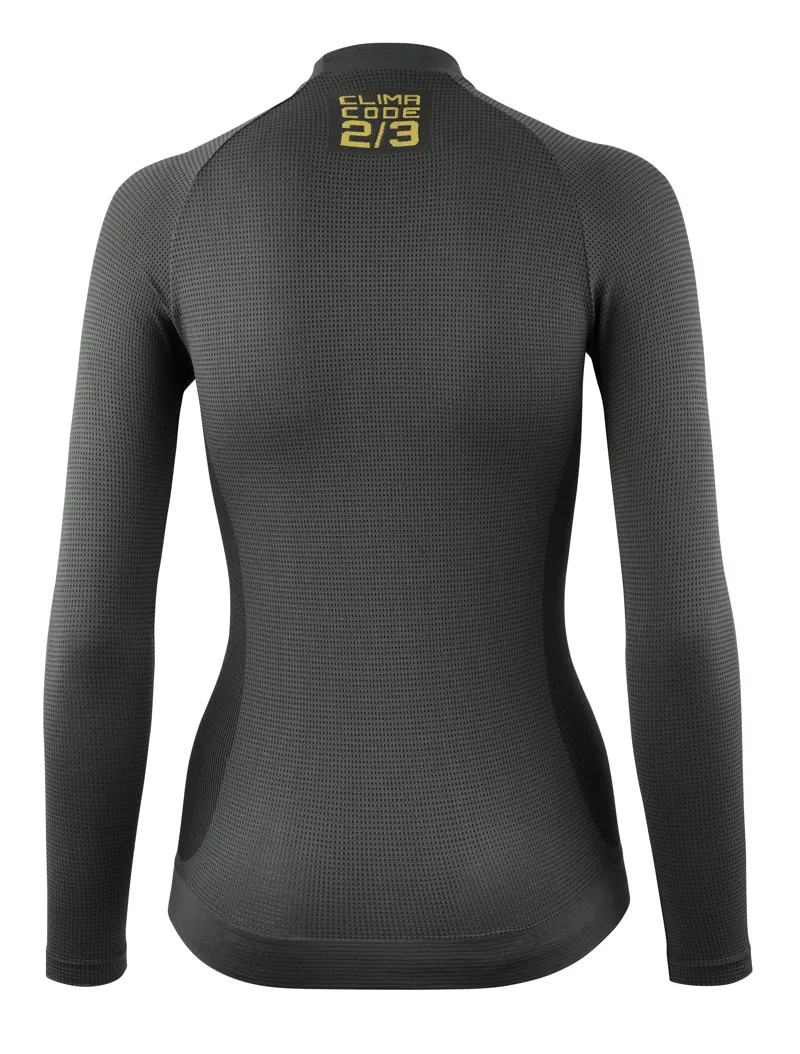 Assos Womens P1 Spring Fall Long Sleeve Base Layer in Anthracite Grey-3
