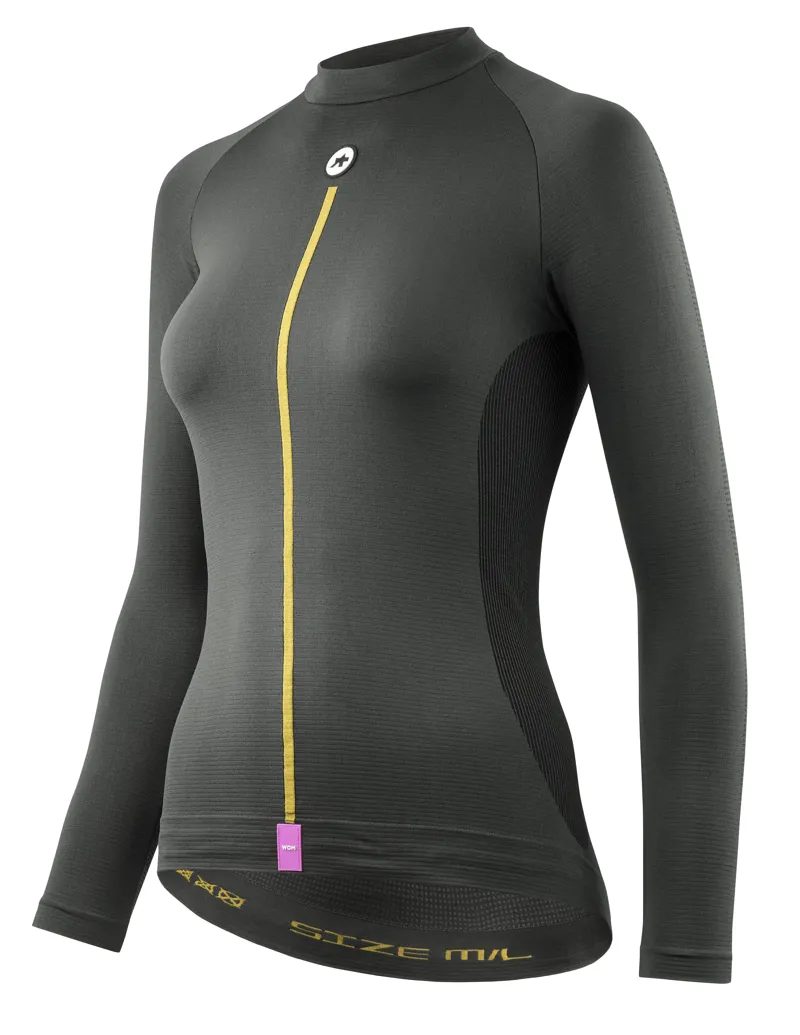Assos Womens P1 Spring Fall Long Sleeve Base Layer in Anthracite Grey-2