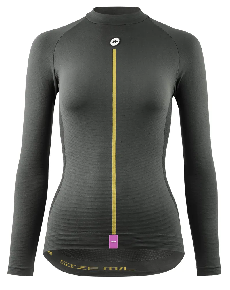 Assos Womens P1 Spring Fall Long Sleeve Base Layer in Anthracite Grey