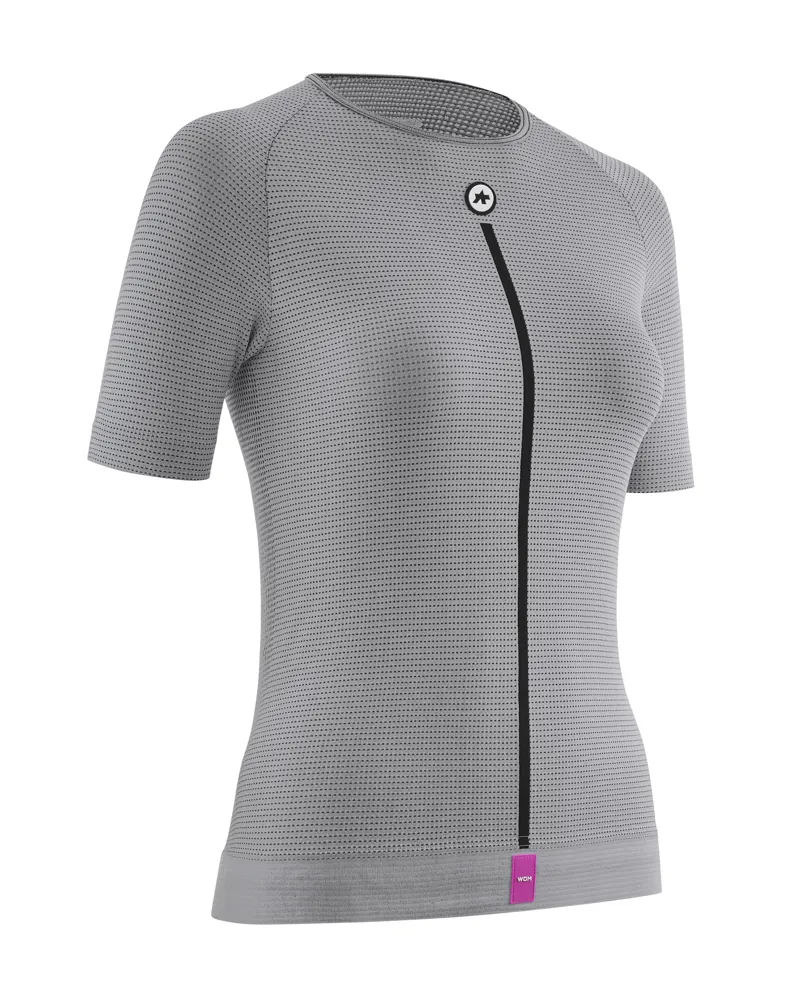 Assos Womans Summer Short Sleeve P1 Skin Layer in Grey-1
