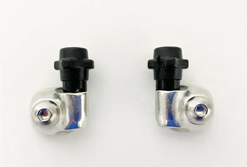 Shimano Downtube Cable Stops with Curved Back in Silver Black