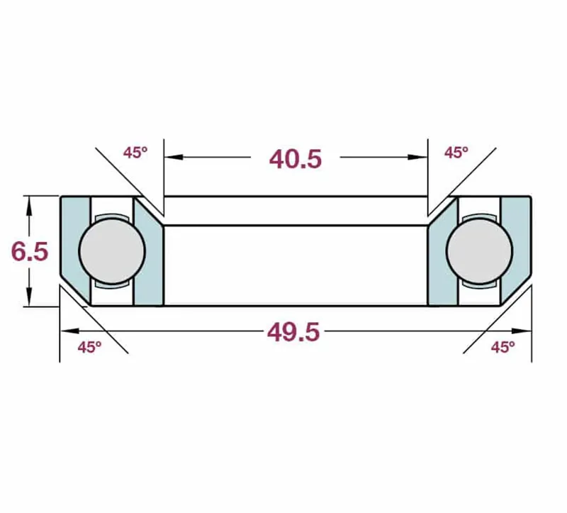 Enduro 440C Stainless Steel 49.5mm Headset Bearing-1