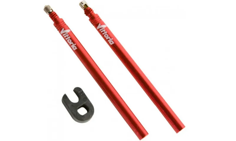 Vittoria 42mm Pair of Valve Extensions in Red